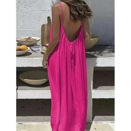 Robe dos nu ajustable NAÏADE Alba, style élégant avec décolleté dans le dos, tissu léger et fluide, parfait pour l'été.